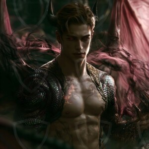 AI-generated hot sexy male demon art handsome succubus demons with dark wings emerging from the ruins of hell. Dark & Legendary Collection. 240+ images by Jeff Dupler.