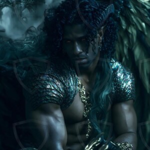 AI-generated hot sexy male demon art handsome succubus demons with dark wings emerging from the ruins of hell. Dark & Legendary Collection. 240+ images by Jeff Dupler.