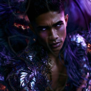 AI-generated hot sexy male demon art handsome succubus demons with dark wings emerging from the ruins of hell. Dark & Legendary Collection. 240+ images by Jeff Dupler.