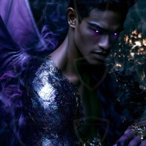 AI-generated hot sexy male demon art handsome succubus demons with dark wings emerging from the ruins of hell. Dark & Legendary Collection. 240+ images by Jeff Dupler.