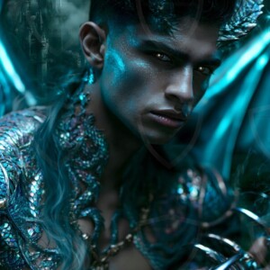 AI-generated hot sexy male demon art handsome succubus demons with dark wings emerging from the ruins of hell. Dark & Legendary Collection. 240+ images by Jeff Dupler.