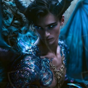 AI-generated hot sexy male demon art handsome succubus demons with dark wings emerging from the ruins of hell. Dark & Legendary Collection. 240+ images by Jeff Dupler.