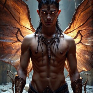 AI-generated hot sexy male demon art — handsome succubus demons with dark wings emerging from the ruins of hell. Dark & Legendary Collection. 240+ images by Jeff Dupler.