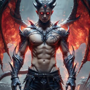 AI-generated hot sexy male demon art — handsome succubus demons with dark wings emerging from the ruins of hell. Dark & Legendary Collection. 240+ images by Jeff Dupler.