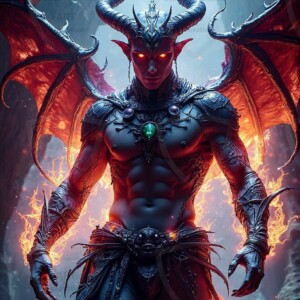 AI-generated hot sexy male demon art — handsome succubus demons with dark wings emerging from the ruins of hell. Dark & Legendary Collection. 240+ images by Jeff Dupler.
