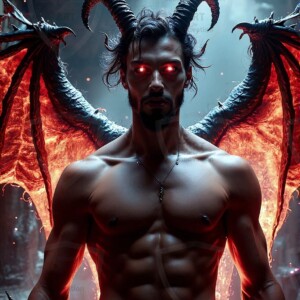 AI-generated hot sexy male demon art — handsome succubus demons with dark wings emerging from the ruins of hell. Dark & Legendary Collection. 240+ images by Jeff Dupler.