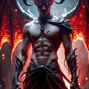 AI-generated hot sexy male demon art — handsome succubus demons with dark wings emerging from the ruins of hell. Dark & Legendary Collection. 240+ images by Jeff Dupler.