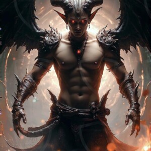 AI-generated hot sexy male demon art — handsome succubus demons with dark wings emerging from the ruins of hell. Dark & Legendary Collection. 240+ images by Jeff Dupler.