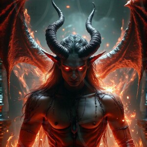 AI-generated hot sexy male demon art — handsome succubus demons with dark wings emerging from the ruins of hell. Dark & Legendary Collection. 240+ images by Jeff Dupler.