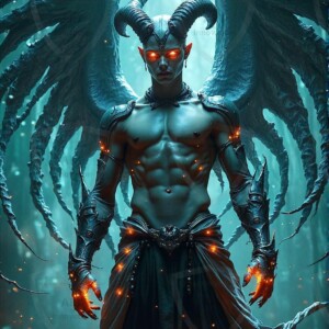 AI-generated hot sexy male demon art — handsome succubus demons with dark wings emerging from the ruins of hell. Dark & Legendary Collection. 240+ images by Jeff Dupler.