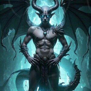AI-generated hot sexy male demon art — handsome succubus demons with dark wings emerging from the ruins of hell. Dark & Legendary Collection. 240+ images by Jeff Dupler.