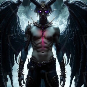 AI-generated hot sexy male demon art — handsome succubus demons with dark wings emerging from the ruins of hell. Dark & Legendary Collection. 240+ images by Jeff Dupler.