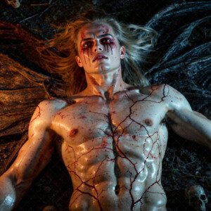 AI-generated Vampire Lestat art handsome reimaginings of the legendary vampire Lestat de Lioncourt from Anne Rice's chronicles. Dark fantasy digital art by Jeff Dupler.