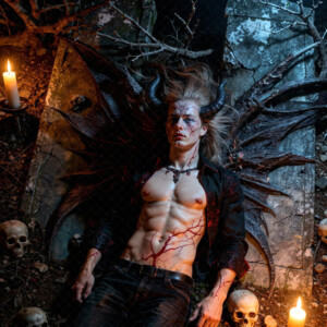AI-generated Vampire Lestat art handsome reimaginings of the legendary vampire Lestat de Lioncourt from Anne Rice's chronicles. Dark fantasy digital art by Jeff Dupler.