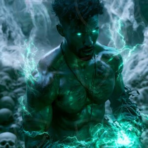 Discover AI-generated elemental mage art handsome male fire, ice, lightning, and earth mages wielding raw magical power in stunning fantasy battle scenes. UHD digital art.