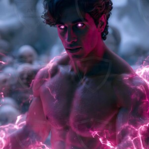 Discover AI-generated elemental mage art handsome male fire, ice, lightning, and earth mages wielding raw magical power in stunning fantasy battle scenes. UHD digital art.