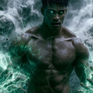 Discover AI-generated elemental mage art handsome male fire, ice, lightning, and earth mages wielding raw magical power in stunning fantasy battle scenes. UHD digital art.