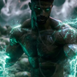 Discover AI-generated elemental mage art handsome male fire, ice, lightning, and earth mages wielding raw magical power in stunning fantasy battle scenes. UHD digital art.