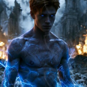 Discover AI-generated elemental mage art handsome male fire, ice, lightning, and earth mages wielding raw magical power in stunning fantasy battle scenes. UHD digital art.