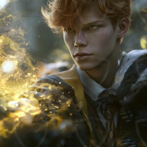 AI-generated wizards of the badger house handsome shirtless mages of the wizard academy conjuring fierce loyal badgers in cinematic UHD fantasy art.