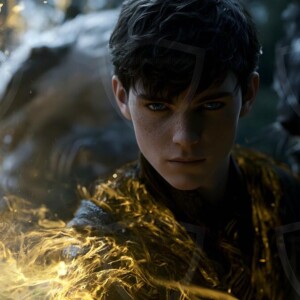 AI-generated wizards of the badger house handsome shirtless mages of the wizard academy conjuring fierce loyal badgers in cinematic UHD fantasy art.