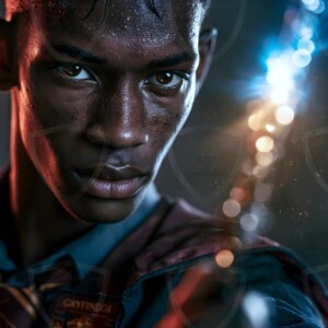 AI-generated wizards of the lion house handsome shirtless mages of the wizard academy conjuring great white lions in cinematic UHD fantasy art.