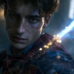 AI-generated wizards of the lion house handsome shirtless mages of the wizard academy conjuring great white lions in cinematic UHD fantasy art.