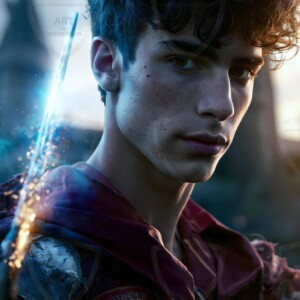 AI-generated wizards of the lion house handsome shirtless mages of the wizard academy conjuring great white lions in cinematic UHD fantasy art.