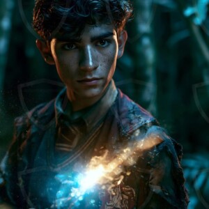 AI-generated wizards of the lion house handsome shirtless mages of the wizard academy conjuring great white lions in cinematic UHD fantasy art.