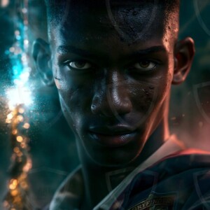 AI-generated wizards of the lion house handsome shirtless mages of the wizard academy conjuring great white lions in cinematic UHD fantasy art.