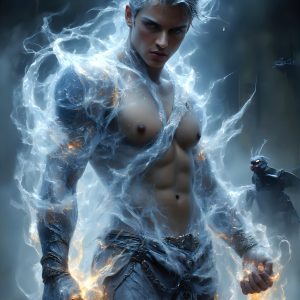 AI male art photos with a fantastical atmosphere. Imagine a Hogwarts School of Witchcraft student, from the Harry Potter series, a handsome, beautiful, and attractive, shirtless young teenage boy, standing firm against a threat. With a detailed Hogwarts castle background, casting a powerful spell, conjuring creatures based on their assigned house crest. From Demonic snakes, powerful lions, fierce badgers, or a murder of Crows. Dementors floating ominously in a cloudy sky, and sparks, shadows, and cinematic lighting, offering an otherworldly vibe.