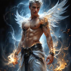 AI male art photos with a fantastical atmosphere. Imagine a Hogwarts School of Witchcraft student, from the Harry Potter series, a handsome, beautiful, and attractive, shirtless young teenage boy, standing firm against a threat. With a detailed Hogwarts castle background, casting a powerful spell, conjuring creatures based on their assigned house crest. From Demonic snakes, powerful lions, fierce badgers, or a murder of Crows. Dementors floating ominously in a cloudy sky, and sparks, shadows, and cinematic lighting, offering an otherworldly vibe.