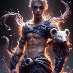 AI male art photos with a fantastical atmosphere. Imagine a Hogwarts School of Witchcraft student, from the Harry Potter series, a handsome, beautiful, and attractive, shirtless young teenage boy, standing firm against a threat. With a detailed Hogwarts castle background, casting a powerful spell, conjuring creatures based on their assigned house crest. From Demonic snakes, powerful lions, fierce badgers, or a murder of Crows. Dementors floating ominously in a cloudy sky, and sparks, shadows, and cinematic lighting, offering an otherworldly vibe.