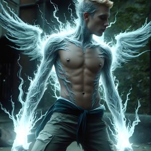 AI male art photos with a fantastical atmosphere. Imagine a Hogwarts School of Witchcraft student, from the Harry Potter series, a handsome, beautiful, and attractive, shirtless young teenage boy, standing firm against a threat. With a detailed Hogwarts castle background, casting a powerful spell, conjuring creatures based on their assigned house crest. From Demonic snakes, powerful lions, fierce badgers, or a murder of Crows. Dementors floating ominously in a cloudy sky, and sparks, shadows, and cinematic lighting, offering an otherworldly vibe.