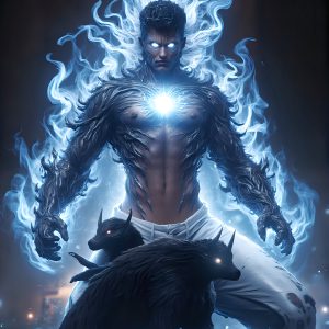 AI male art photos with a fantastical atmosphere. Imagine a Hogwarts School of Witchcraft student, from the Harry Potter series, a handsome, beautiful, and attractive, shirtless young teenage boy, standing firm against a threat. With a detailed Hogwarts castle background, casting a powerful spell, conjuring creatures based on their assigned house crest. From Demonic snakes, powerful lions, fierce badgers, or a murder of Crows. Dementors floating ominously in a cloudy sky, and sparks, shadows, and cinematic lighting, offering an otherworldly vibe.