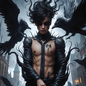 AI male art photos with a fantastical atmosphere. Imagine a Hogwarts School of Witchcraft student, from the Harry Potter series, a handsome, beautiful, and attractive, shirtless young teenage boy, standing firm against a threat. With a detailed Hogwarts castle background, casting a powerful spell, conjuring creatures based on their assigned house crest. From Demonic snakes, powerful lions, fierce badgers, or a murder of Crows. Dementors floating ominously in a cloudy sky, and sparks, shadows, and cinematic lighting, offering an otherworldly vibe.