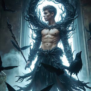 AI male art photos with a fantastical atmosphere. Imagine a Hogwarts School of Witchcraft student, from the Harry Potter series, a handsome, beautiful, and attractive, shirtless young teenage boy, standing firm against a threat. With a detailed Hogwarts castle background, casting a powerful spell, conjuring creatures based on their assigned house crest. From Demonic snakes, powerful lions, fierce badgers, or a murder of Crows. Dementors floating ominously in a cloudy sky, and sparks, shadows, and cinematic lighting, offering an otherworldly vibe.