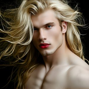 The Vampire Lestat de Lioncourt, created by Anne Rice, is a fascinating and complex character in The Vampire Chronicles novels. He's known for his captivating blend of vampiric existence and a lingering humanity. From Interview with a Vampire, The Vampire Lestat, and Queen of the Damned novels. I've created a series of images that I feel represent the man behind the vampire. In the midst of the darkness, a scary figure emerges with an aura of power and magnetism. Around his neck, a bold silver necklace glimmers, adding a touch of regal elegance to his dark ensemble. His lips, a vivid shade of red, open slightly to reveal his true nature, as he reveals his fangs, and a predatory grin from his stunningly handsome face, hinting at his primal nature. Strands of hair cascade around his face, capturing the silvery glow of the bright moonlight, and adding a touch of mystery to his intense visage, as they blow back in the wind.