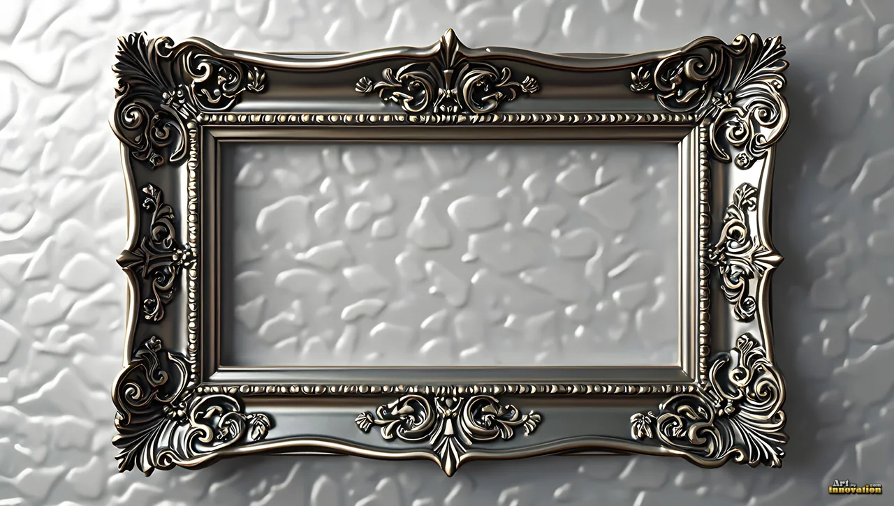 AI-generated digital graphics design artwork — liquid fluid, picture frames, paint strokes, icons, planets, painter palettes, and flower boxes in UHD by Art by Innovation