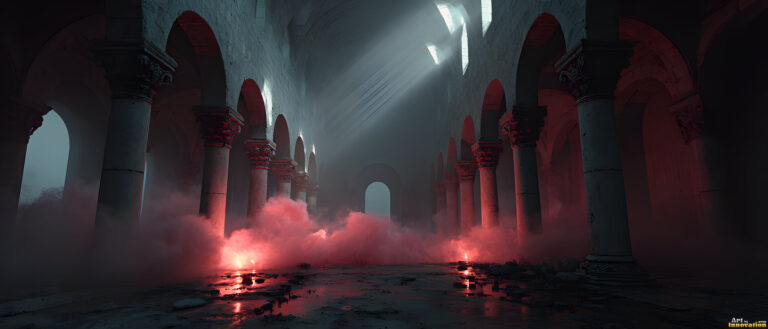 Forgotten Gothic Ruins at Twilight – AI Wallpapers