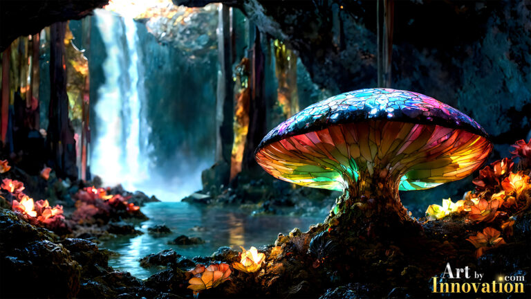 Alien Worlds Made of Stained Glass AI Fantasy Art