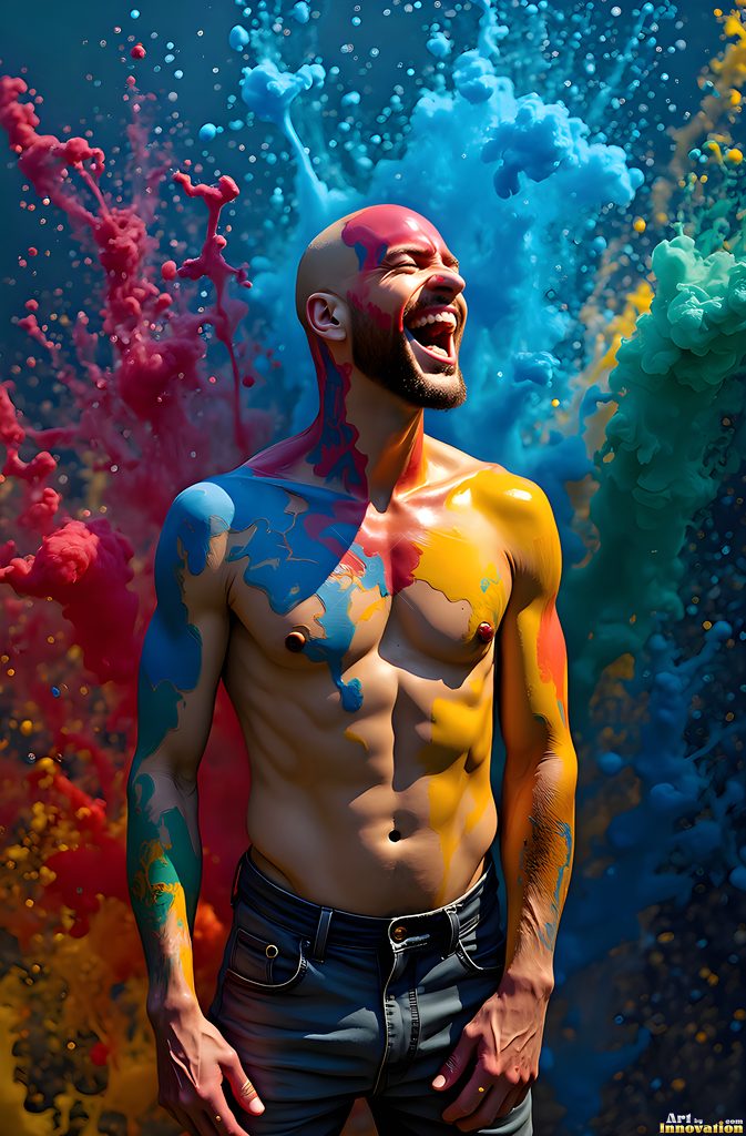 Body Paint Splat Fun - AI Abstract Art