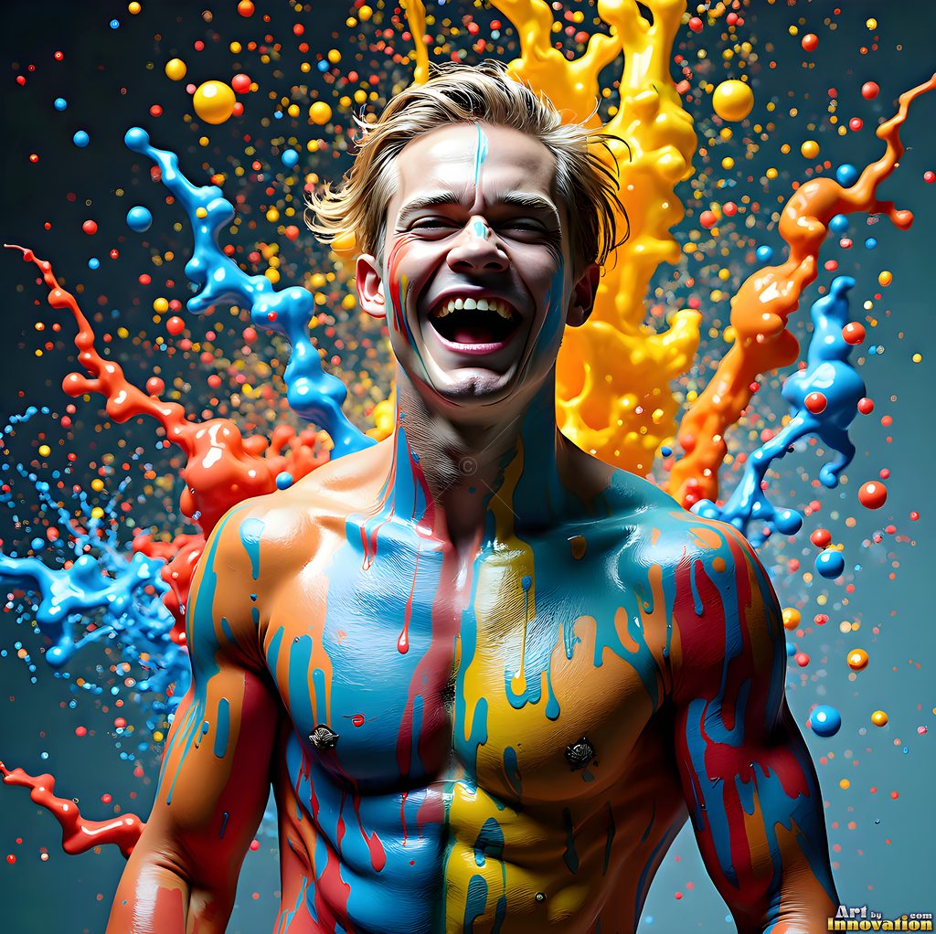 Body Paint Splat Fun - AI Abstract Art