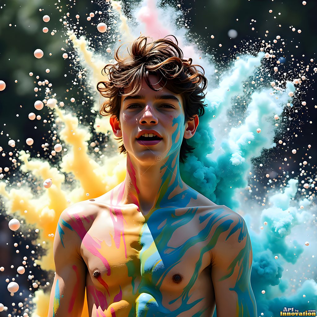 Body Paint Splat Fun - AI Abstract Art