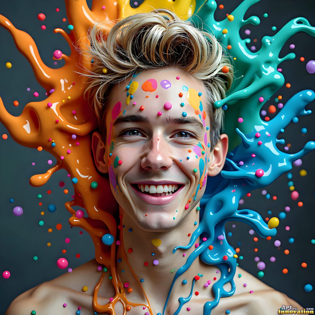 Body Paint Splat Fun - AI Abstract Art