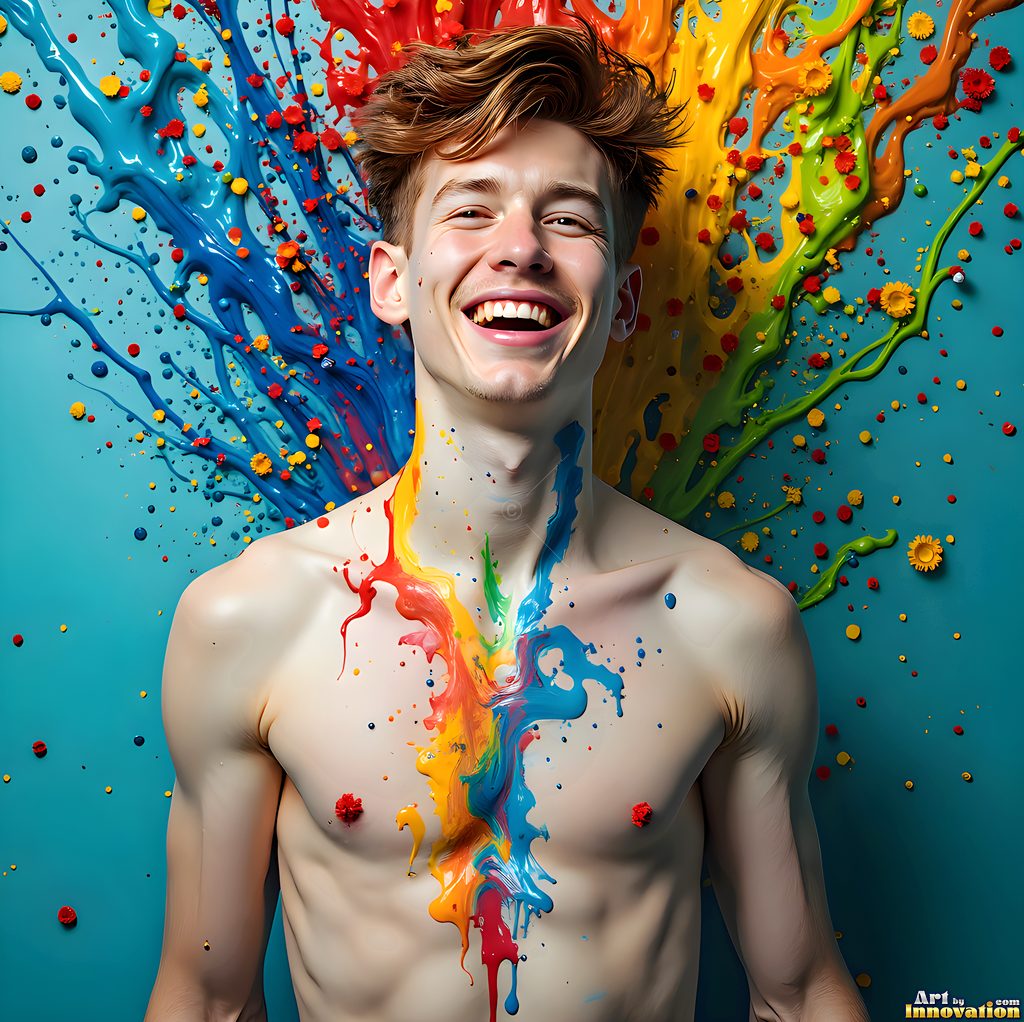 Body Paint Splat Fun - AI Abstract Art