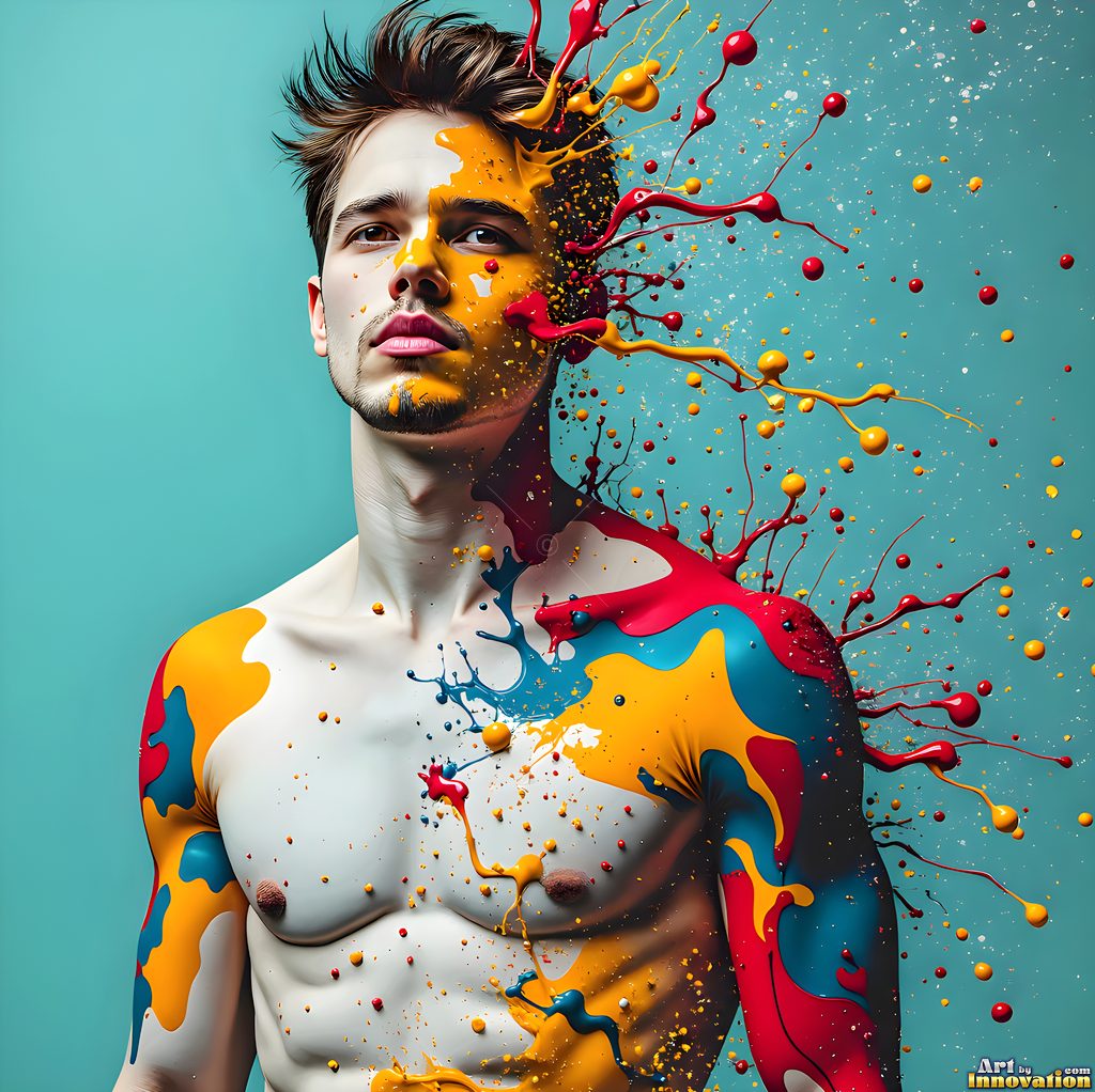 Body Paint Splat Fun - AI Abstract Art
