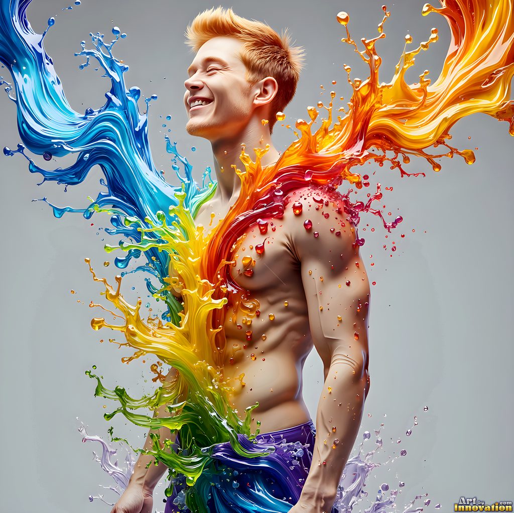 Body Paint Splat Fun - AI Abstract Art