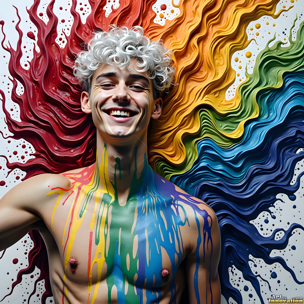 Body Paint Splat Fun - AI Abstract Art