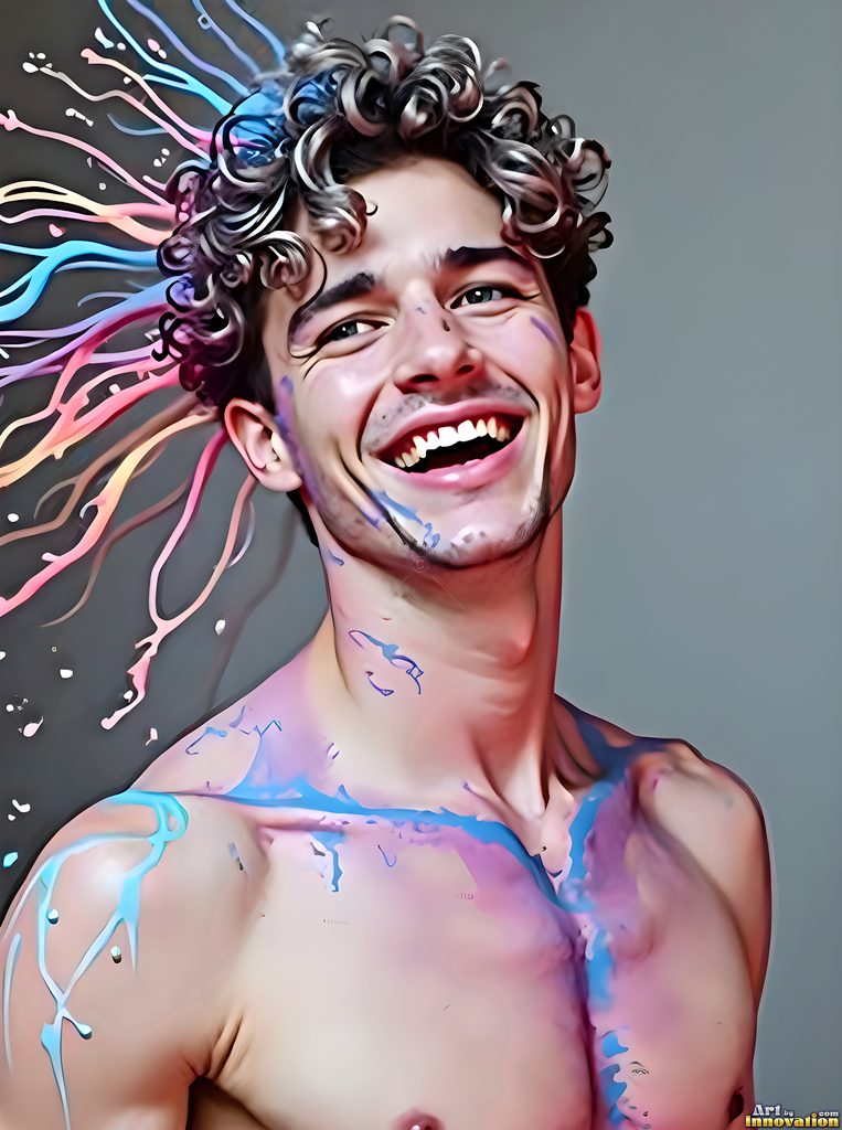 Body Paint Splat Fun - AI Abstract Art